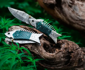 Handmade Damascus Steel Pocket Knife, Fishing Folding Knife, Camping Knife, Halloween Gift, Groomsmen Gift for Him, Personalized Gift