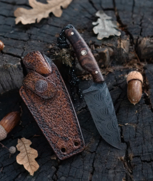 Damascus Knife, Personalized Gift Copper Knife, Groomsmen Gift, Folding Pocket Knife,Collector’s Knife, Wedding Gift, Halloween Gift for Men