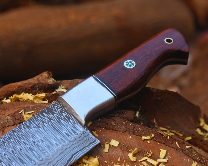Hand-Forged Damascus Steel Chef Knife with Rosewood Handle – Artisan Kitchen Knife - Image 4