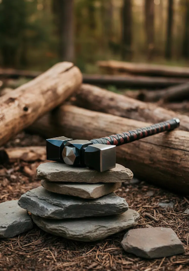Hand Forged Tactical Maul Hammer Hardwood with Leather Wrapped - Image 2