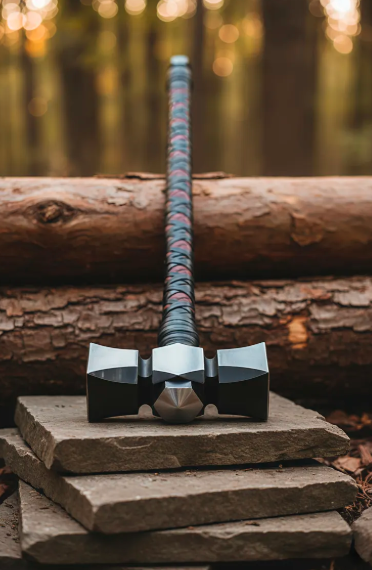 Hand Forged Tactical Maul Hammer Hardwood with Leather Wrapped - Image 3