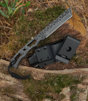Hand-Forged Tanto Knife – Spring Steel, Every Facet Hand-Finished | Full Tang Tactical Gift Knife + Box