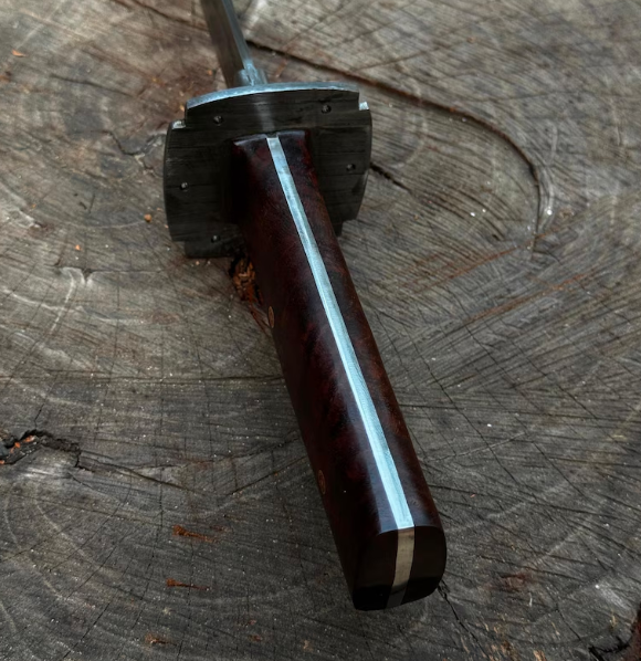 Handmade Damascus Steel Katana Style Hunting Machete Knife Tanto Knife and Leather Sheath - Image 4